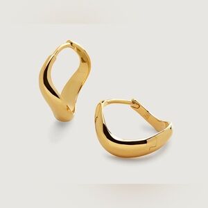 Monica Vinader Swirl Small Hoop Earrings 18K Gold Vermeil